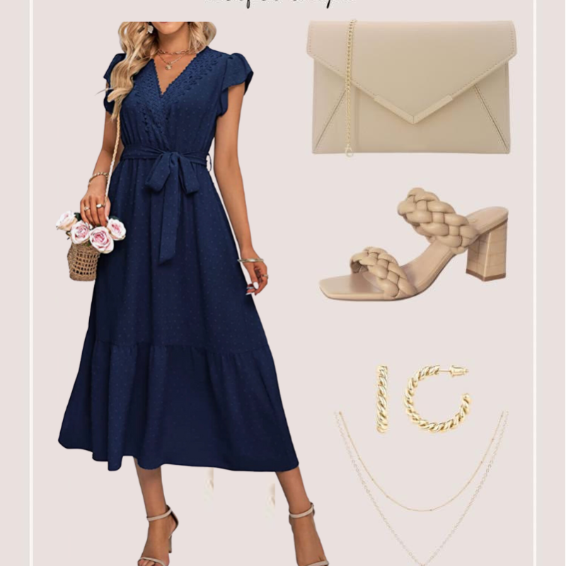 Amazon Outfit // Navy Swiss Dot Dress