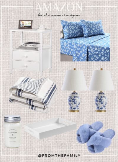 Blue and White Bedroom Amazon Home from Amazon Home