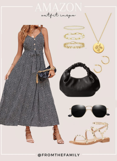 Amazon Outfit leopard maxi dress with neutral accessories