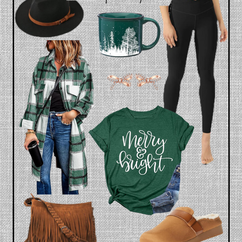 Amazon Outfit // Green Plaid Merry and Bright Outfit