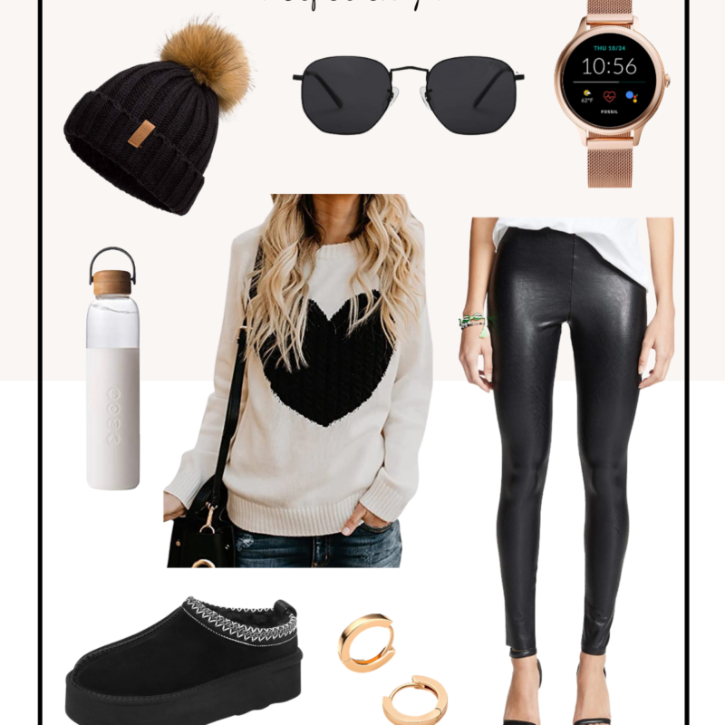 Amazon Outfit // Heart Sweater with Leggings