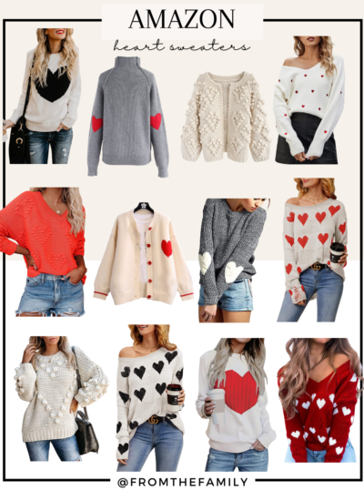 12 heart sweaters for valentines day from Amazon