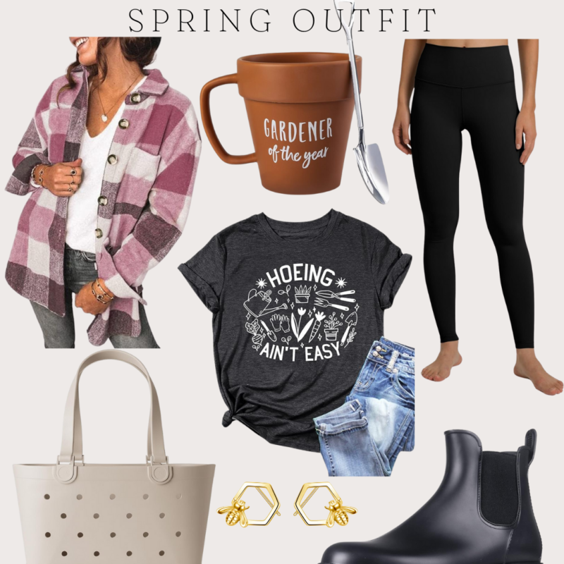 AMAZON OUTFIT // Gardening Tee and Shacket